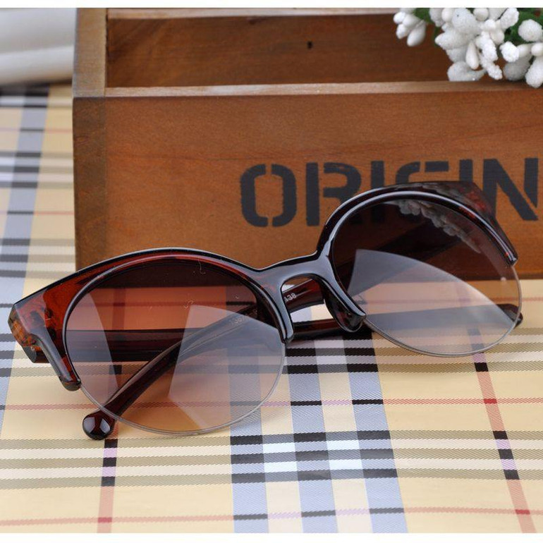 Vintage Retro Cat Eye Round Sunglasses - Style 02