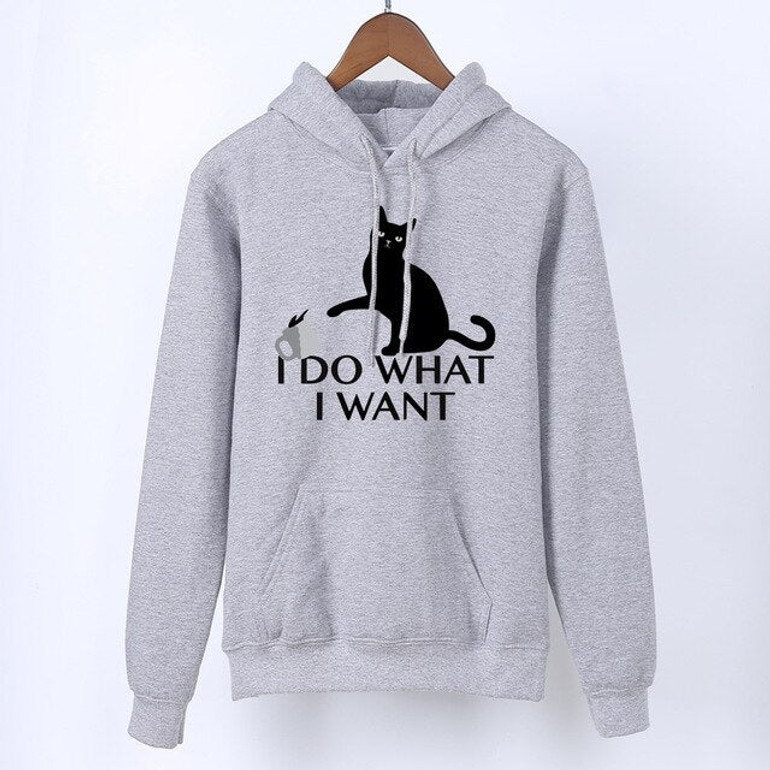 "I Do What I Want" Cat Hoodie
