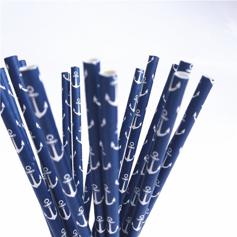 25pcs Metallic Paper Straws