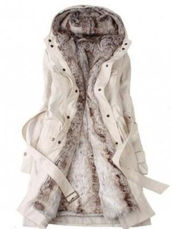 Decorative Buttons Patch Pocket Belt Plain Coats