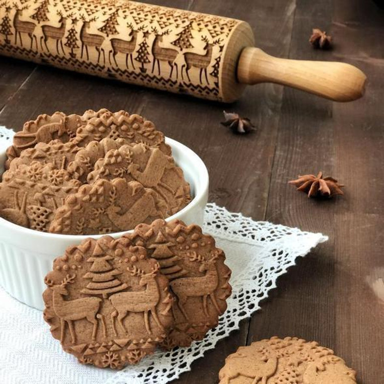 Christmas Embossed Rolling Pin