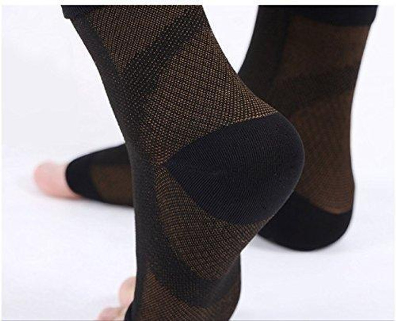 Plantar Fasciitis Copper Compression Heel & Arch Foot Support Socks Pain Relief Sleeves