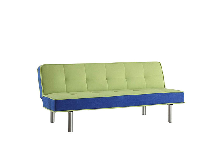 Stylish Adjustable Sofa, Green & Blue Flannel