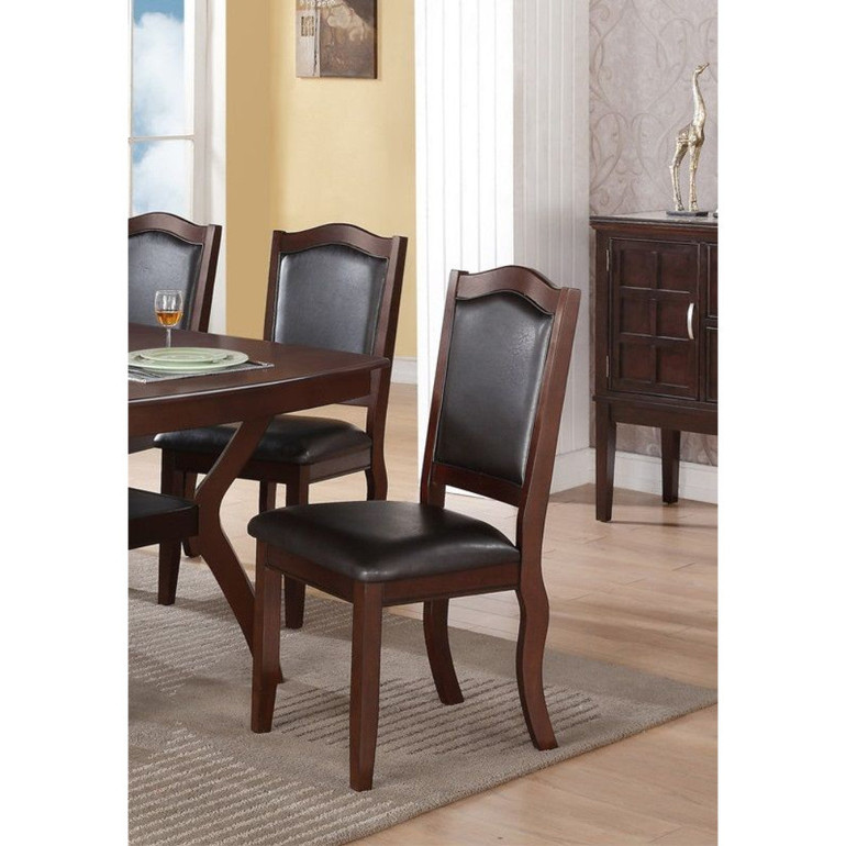 Rubber Wood Dining Chair, Set Of 2, Brown And Black Rubber Wood Dining Chair, Set Of 2, Brown And Black