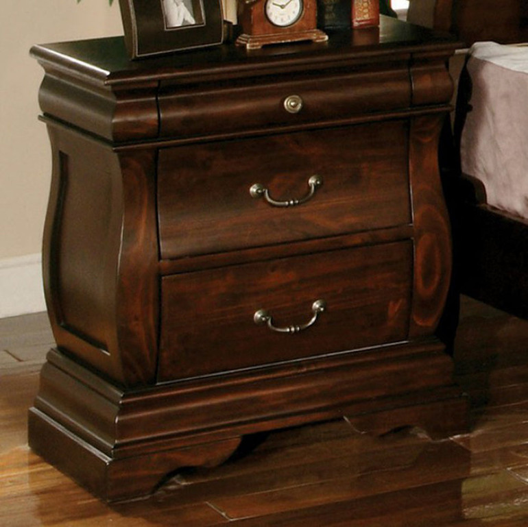Esperia Transitional Nightstand, Dark Walnut