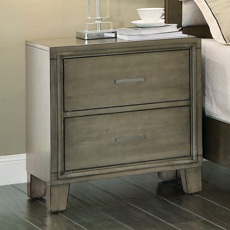 Enrico I Contemporary Style Night Stand, Gray Finish Enrico I Contemporary Style Night Stand, Gray Finish