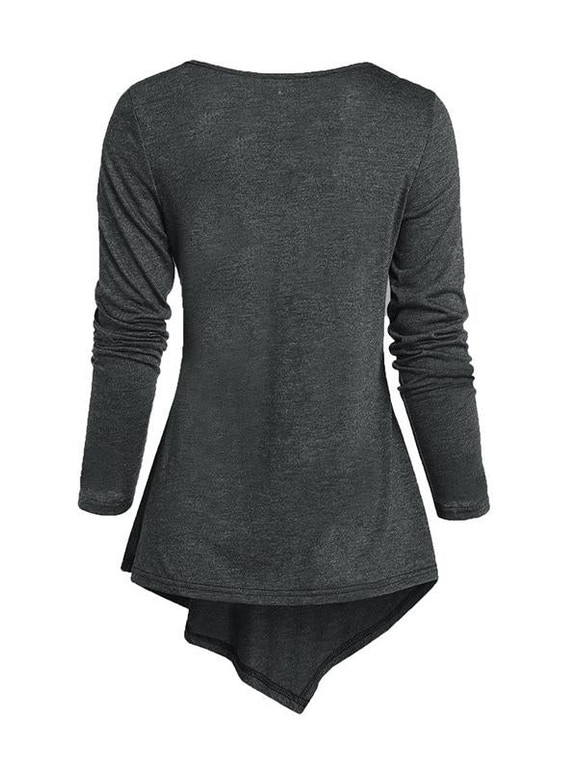Solid Cropped Round-Neck Blouses&Shirts Tops