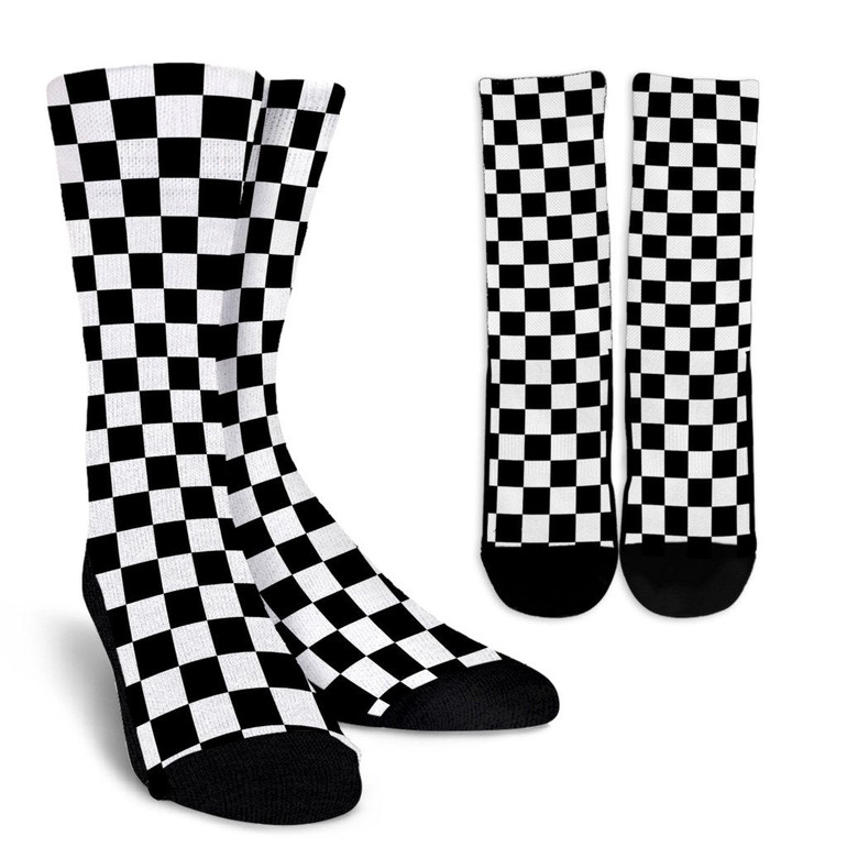 Checkers Black And White Socks