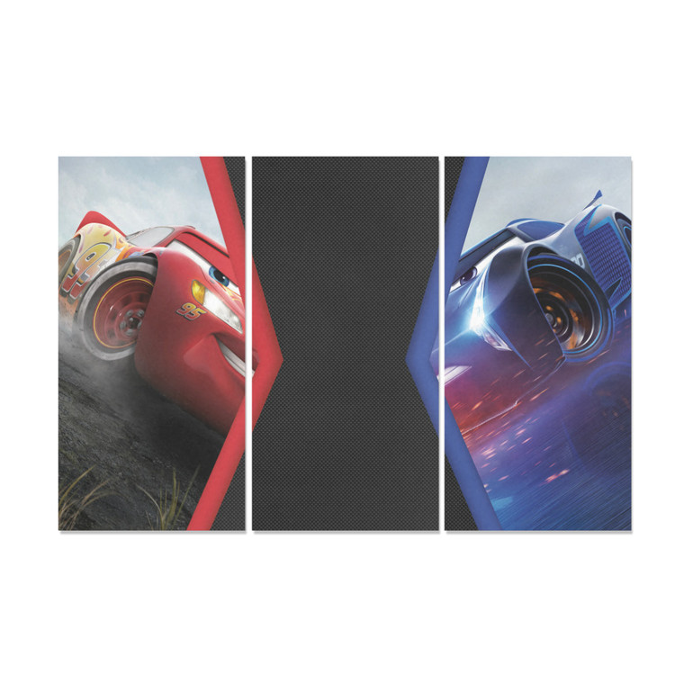 Lightning Mcqueen Cars Canvas Wall Art 3 Pieces Framed Wall Pictures