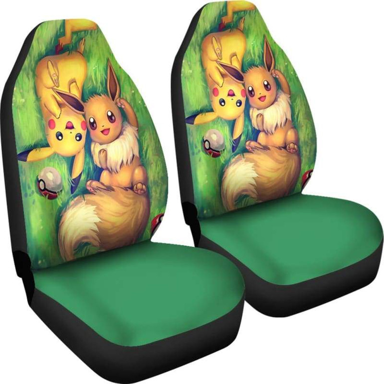 Pikachu And Eevee Car Seat Covers
