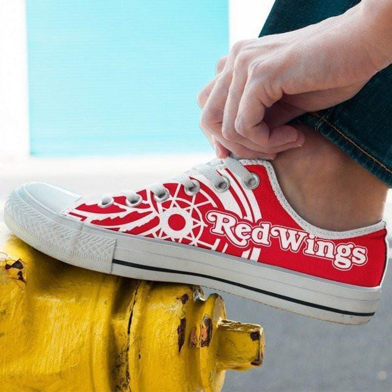 Detroit Red Wings Low Top Sneakers Shoes For Men