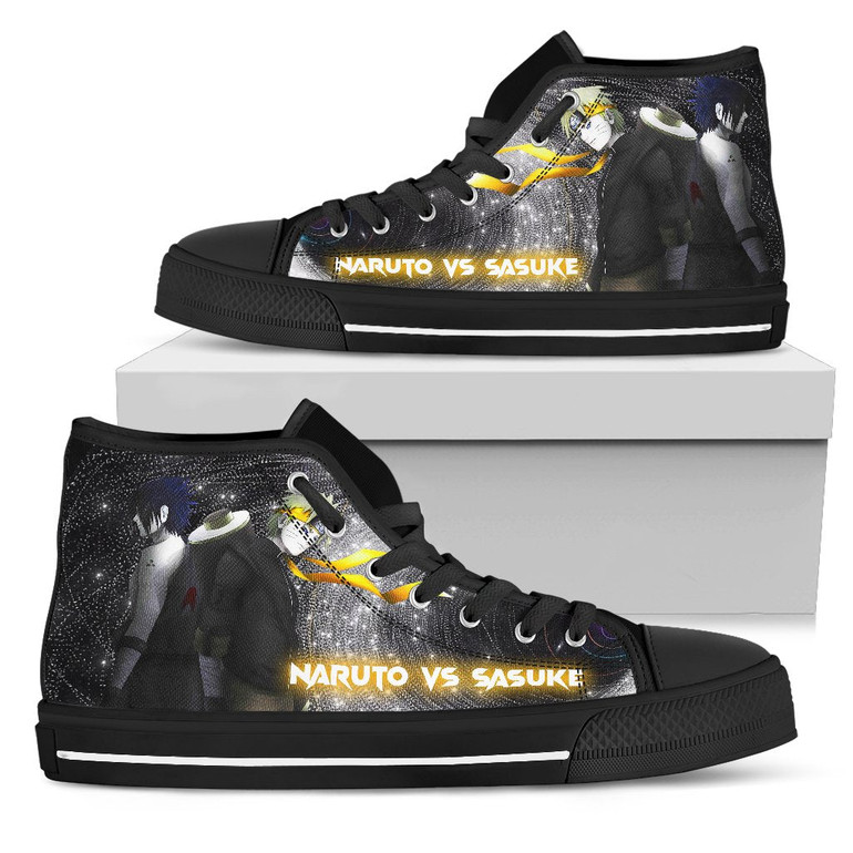 Naruto Sneakers Sasuke versus Naruto High Top Shoes