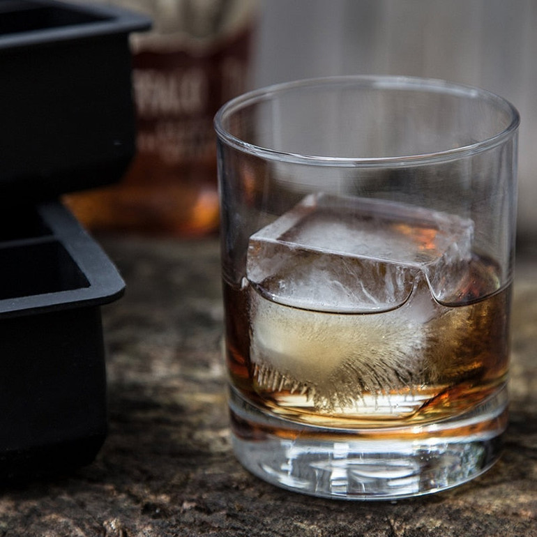 Sphere Ice Ball Maker with Lid and Large Square Ice Cube Molds