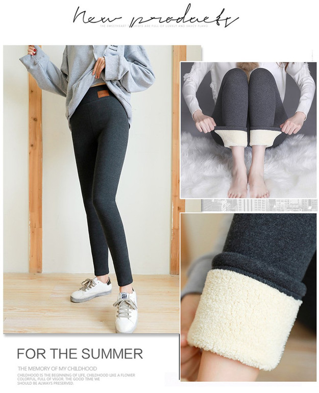 Women Winter Warm Velvet Lined Leggings