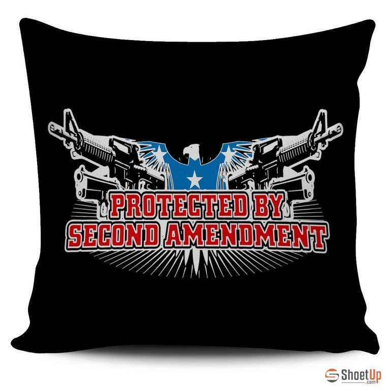 Protected By Second Amendment-Pillow Cover-Free Shipping
