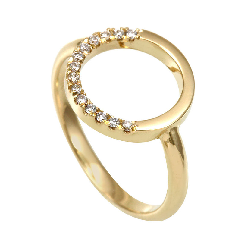 Circular Diamond Ring in 14K Yellow Gold
