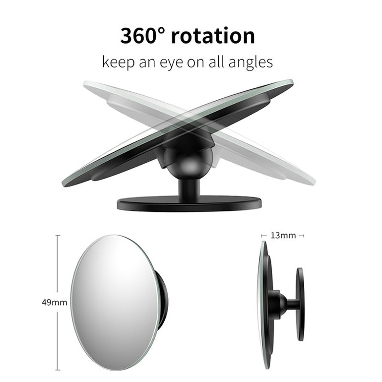 Baseus 2Pcs Car Mirror HD Convex Mirror Blind Spot Auto Rearview Mirror 360 Degree Wide Angle Vehicle Parking Rimless Mirrors