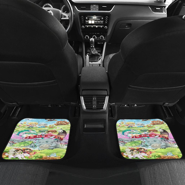 Chibi Ghibli Front And Back Car Mats