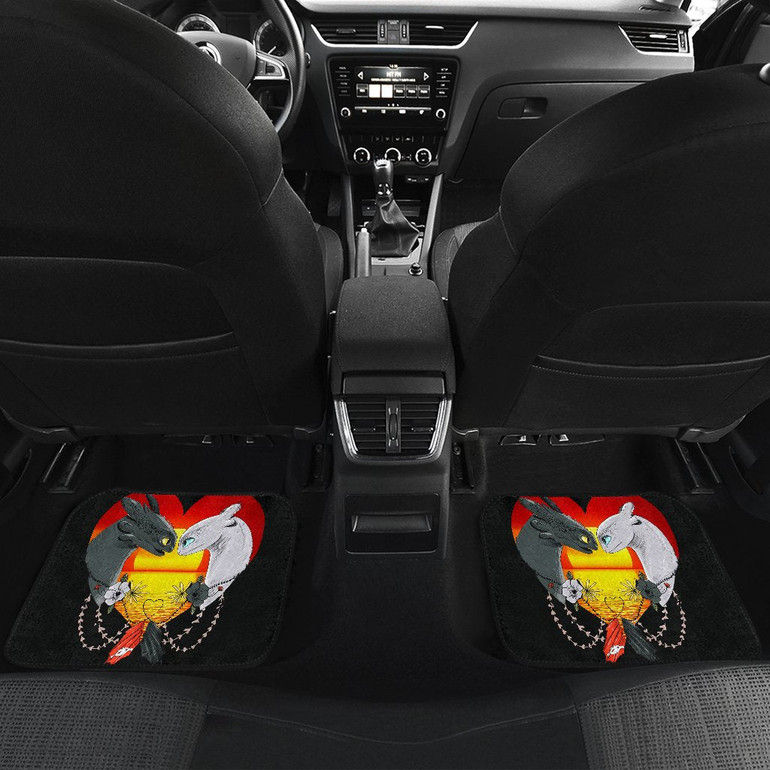 Toothless And The Light Fury Front And Back Car Mats