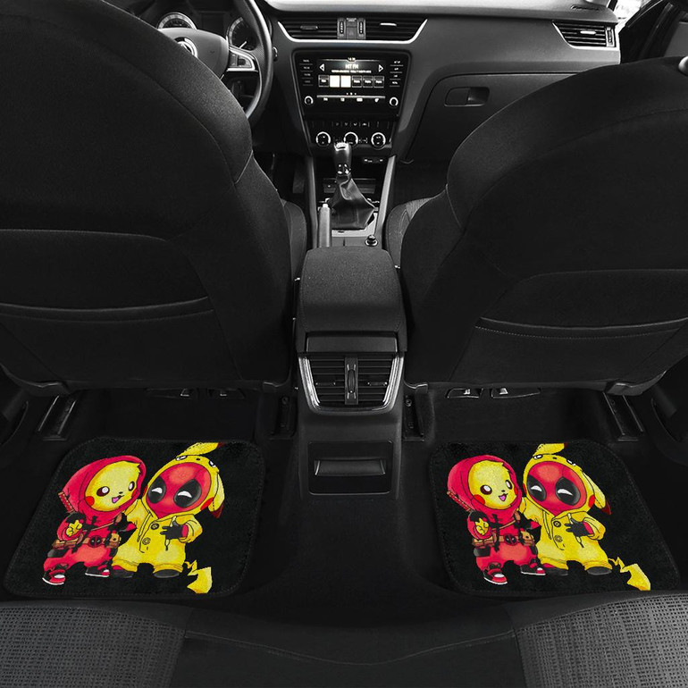 Pikachu Deadpool Front And Back Car Mats