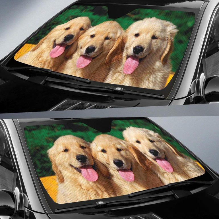 Funny Cute Dogs Auto Car Sun Shade Windshield