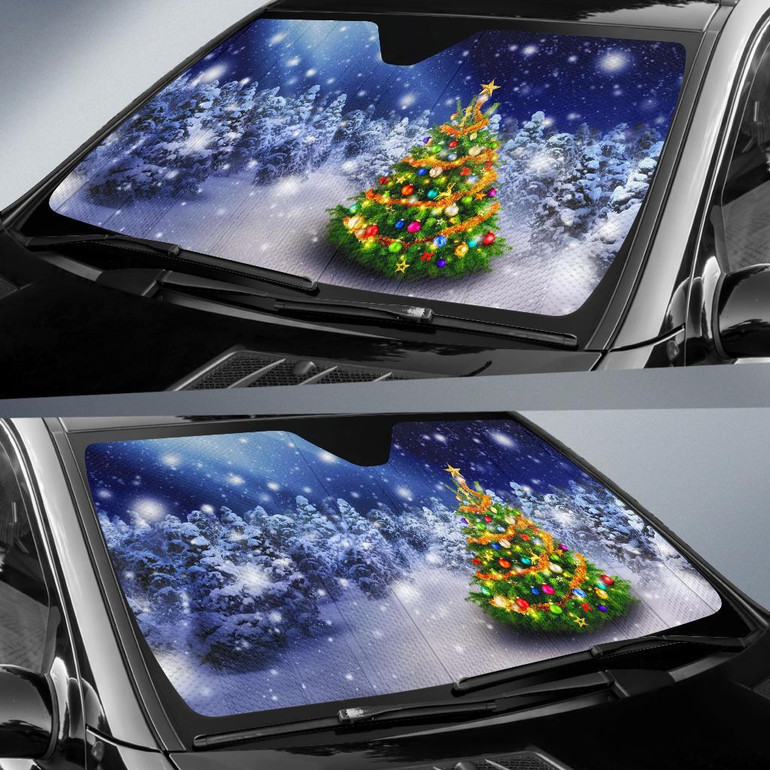 Christmas Tree Auto Car Sun Shade Windshield