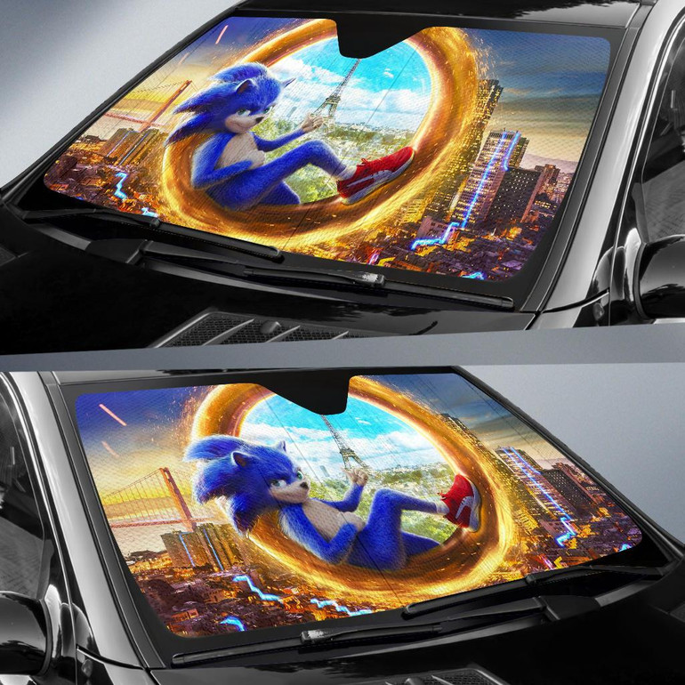 Sonic The Hedgehog Auto Car Sun Shade Windshield