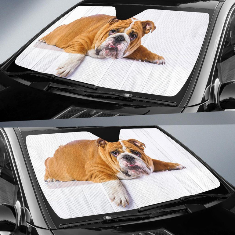 Cute Bulldog Auto Car Sun Shade Windshield