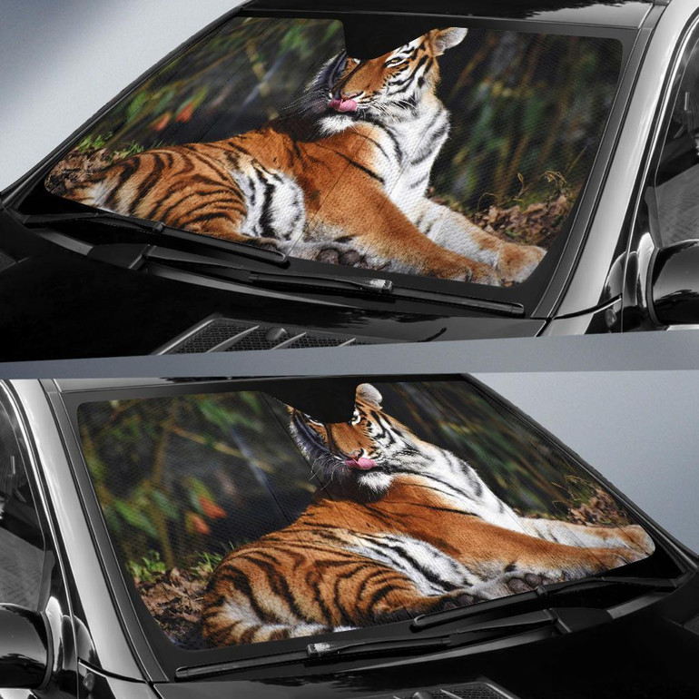 Siberian Tiger Amur Tiger Zoo Auto Car Sun Shade Windshield
