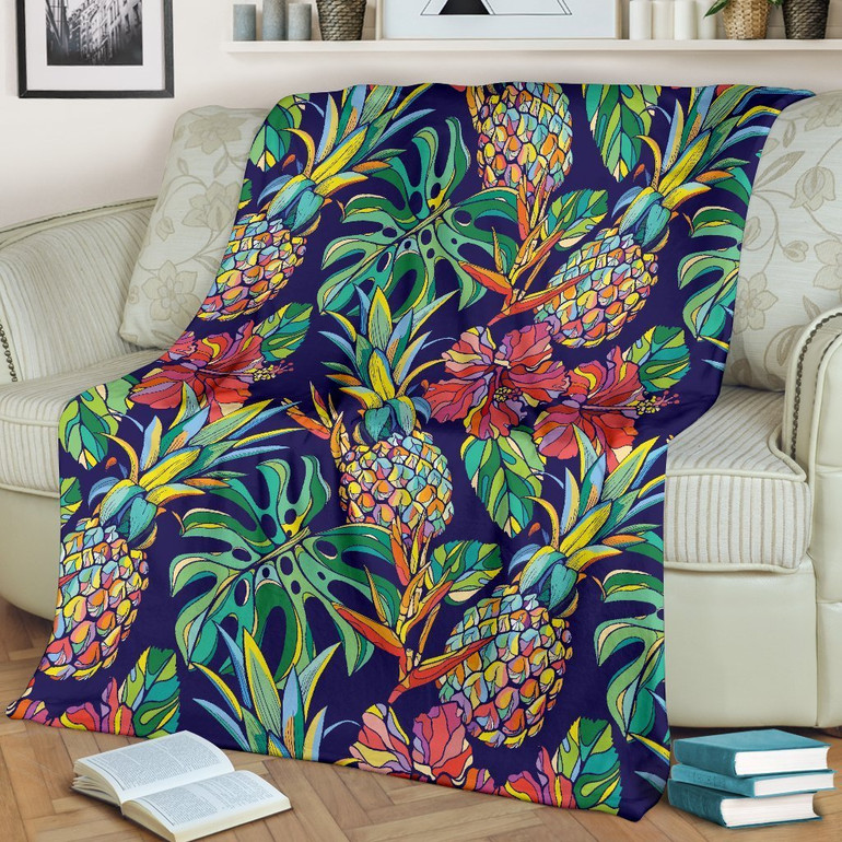 Colorful Aloha Pineapple Pattern Print Blanket KTSR
