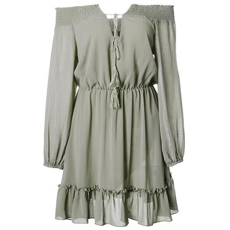 Casual Off-The Shoulder Solid Color Dress Casual Off-The Shoulder Solid Color Dress