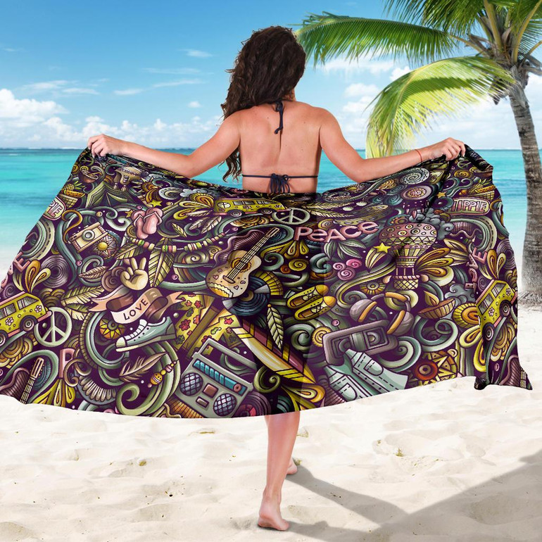 Hippie Pattern Bikini Cover Travel Swim Sarong for women