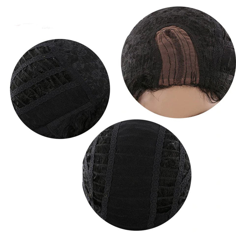 Afro Kinky Curly Long Human Hair Wigs For Black Women Pre Plucked Hairline