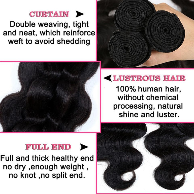 lumiere Hair 2Bundles Body Wave Virgin Human Hair Extension