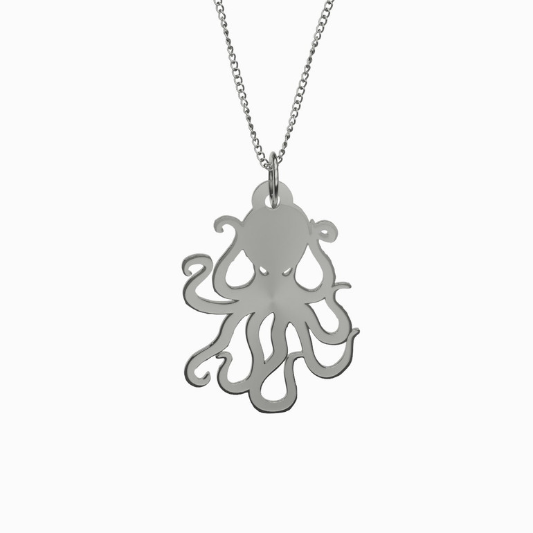 Octopus Necklace Necklace 925 Sterling Silver Pendant.