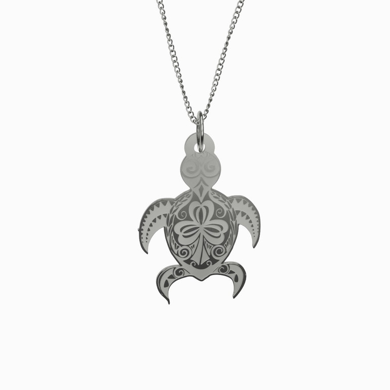 Hawaiian Turtle Necklace 925 Sterling Silver Pendant