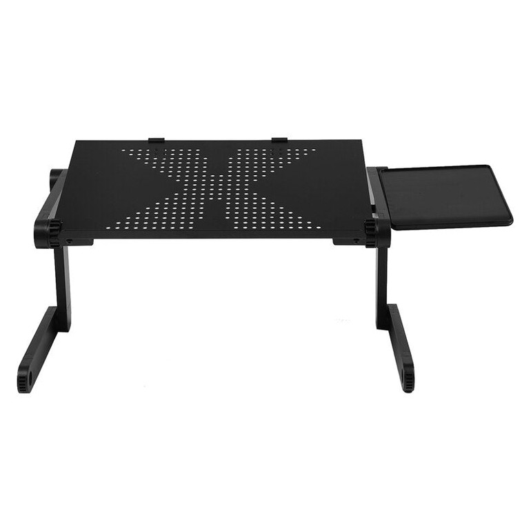 Portable Foldable Adjustable Laptop Desk Computer Table Stand Tray For Sofa Bed Black (Black)