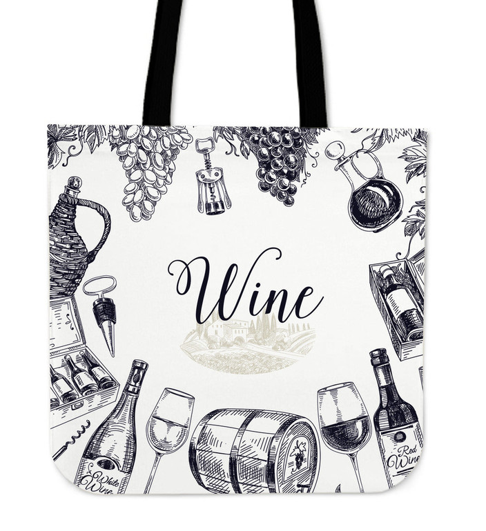 Wine Sketch Tote Bag