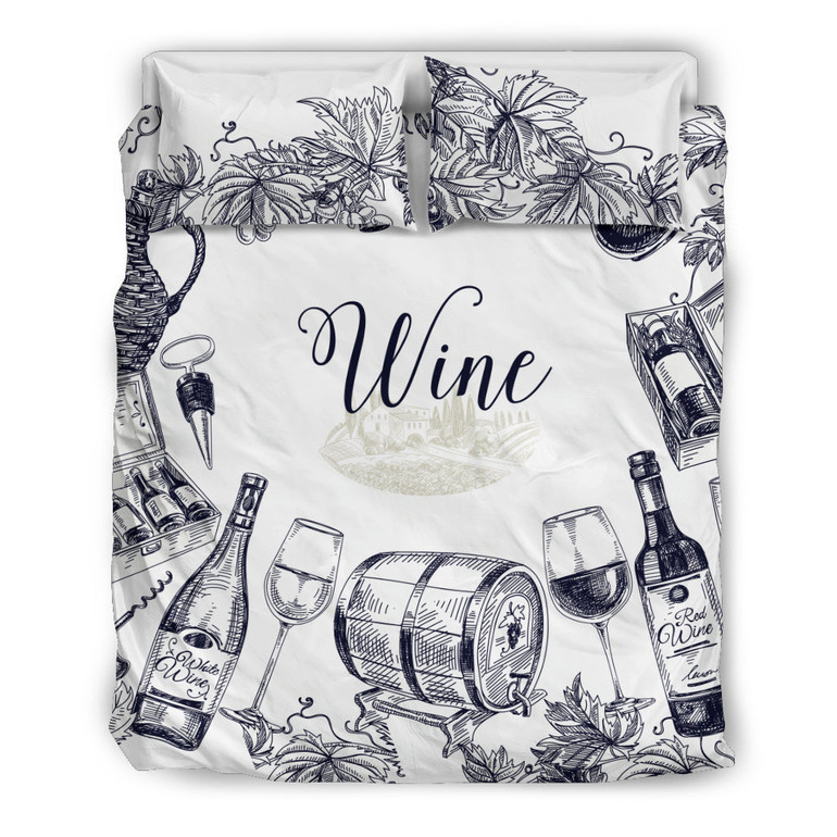 Wine Sketch Bedding Set