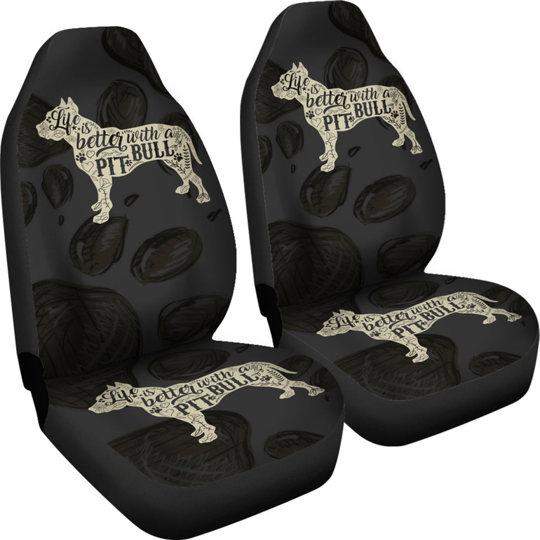 Life Is Better With A Pit Bull Car Seat Covers (set of 2)