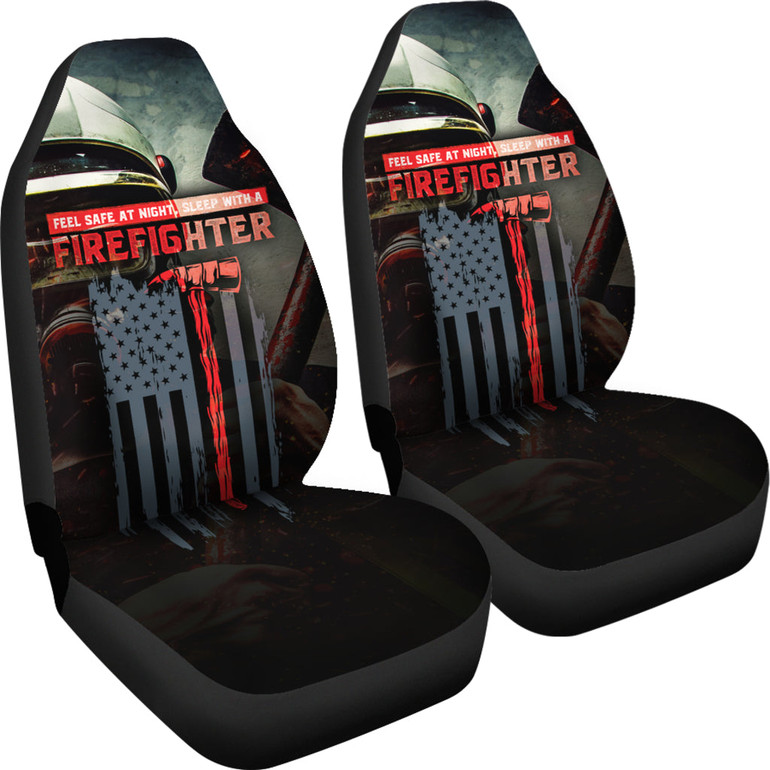 Sleep With A Firefighter Car Seat Covers (set of 2)