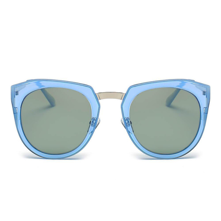 Women's Mirrored Polarized Lens Oversize Cat Eye Sunglasses, 6 color choices