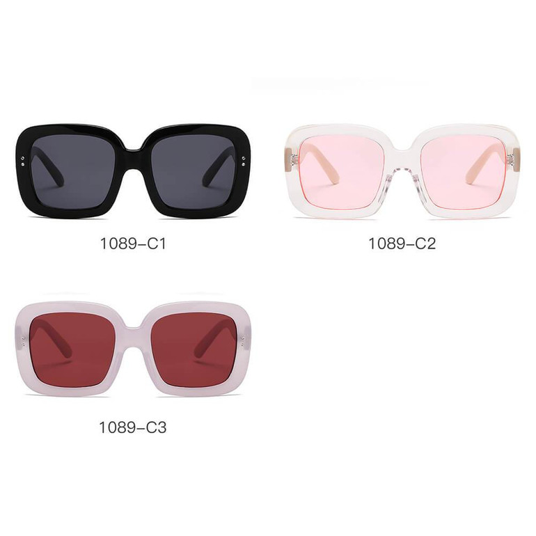 Women's Retro 100% UV Vintage Bold Square Oversize Sunglasses 3 colors