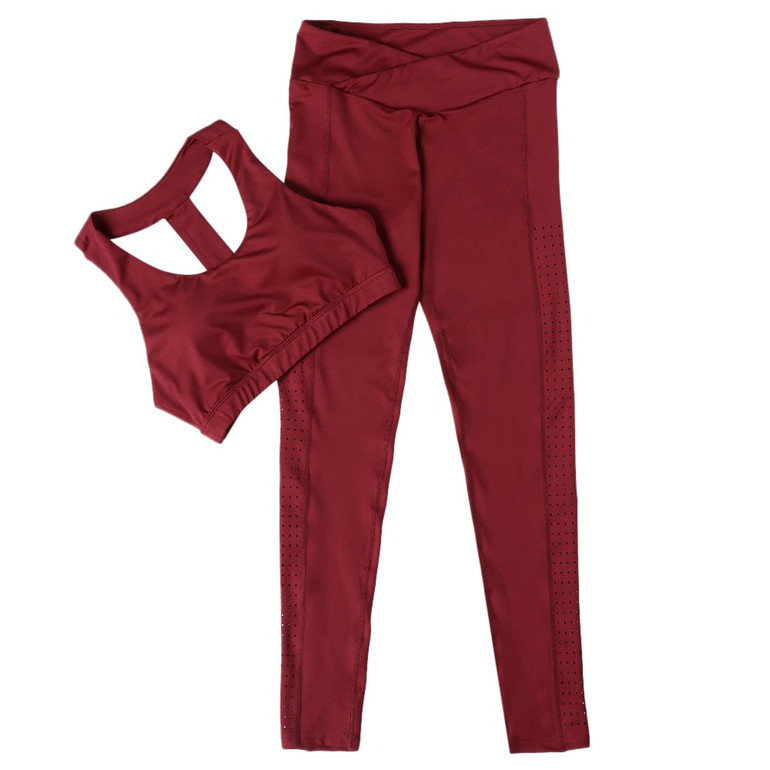 Women Yoga Sets 2 Pcs Leggings + Sports Bra