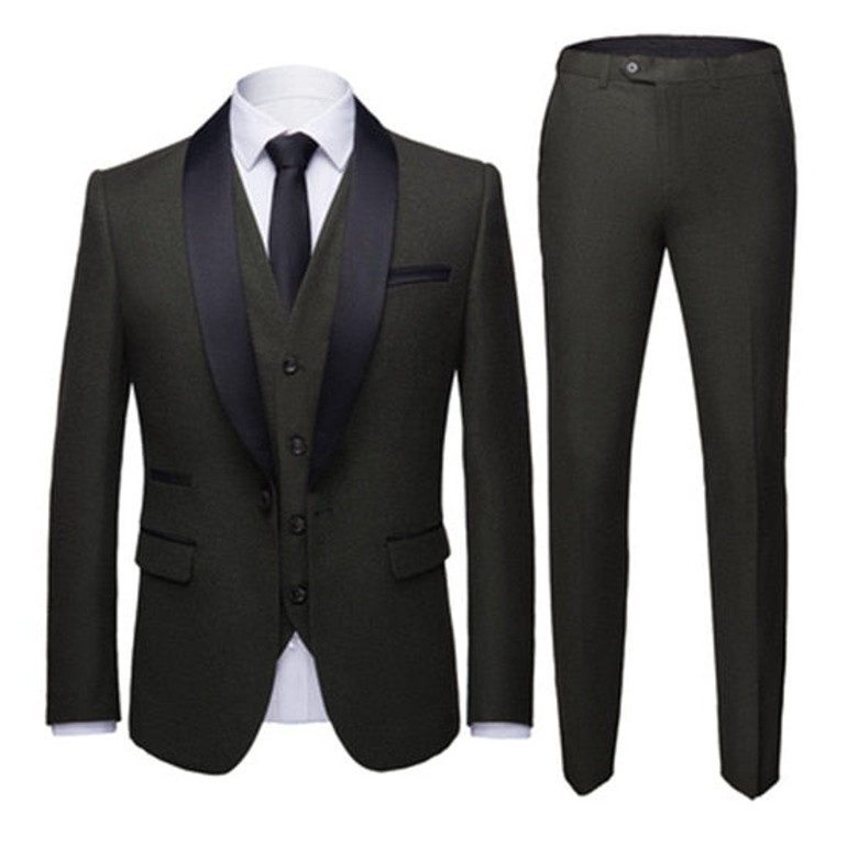 Men's Color Matching 3pcs Suit Up To 4XL In 8 Colors!