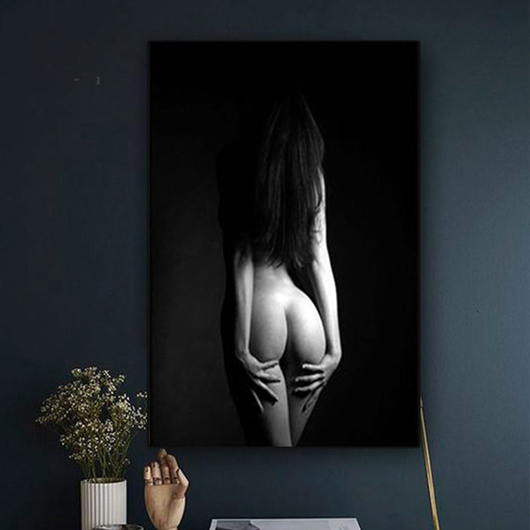 Black and White Sexy Nude Women in Canvas
