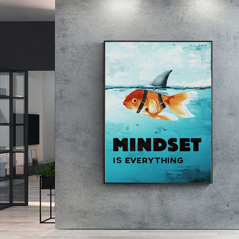 Mindset Is Everything -Shark -Fish Pictures Motivational Poster