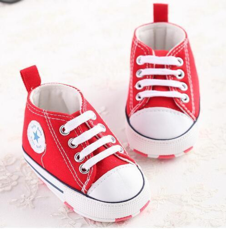 Newborn canvas baby shoes toddler girls boys Moccasins soft sole Classic Sports Sneakers brand Football Shoes for first walker