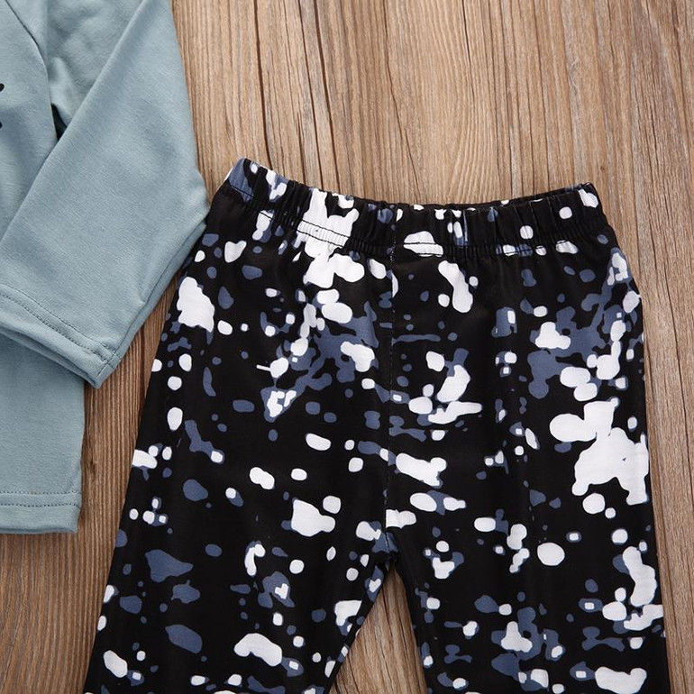2Pcs Clothes Newborn Kids Infant Baby Girls Tops Shirt+Long Pants Outfits Set