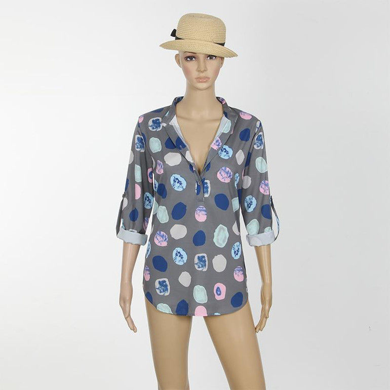 2018 Women Spring blusas shirt dot printed long sleeves office lady blouse shirts blusa casual mulheres WS6200y